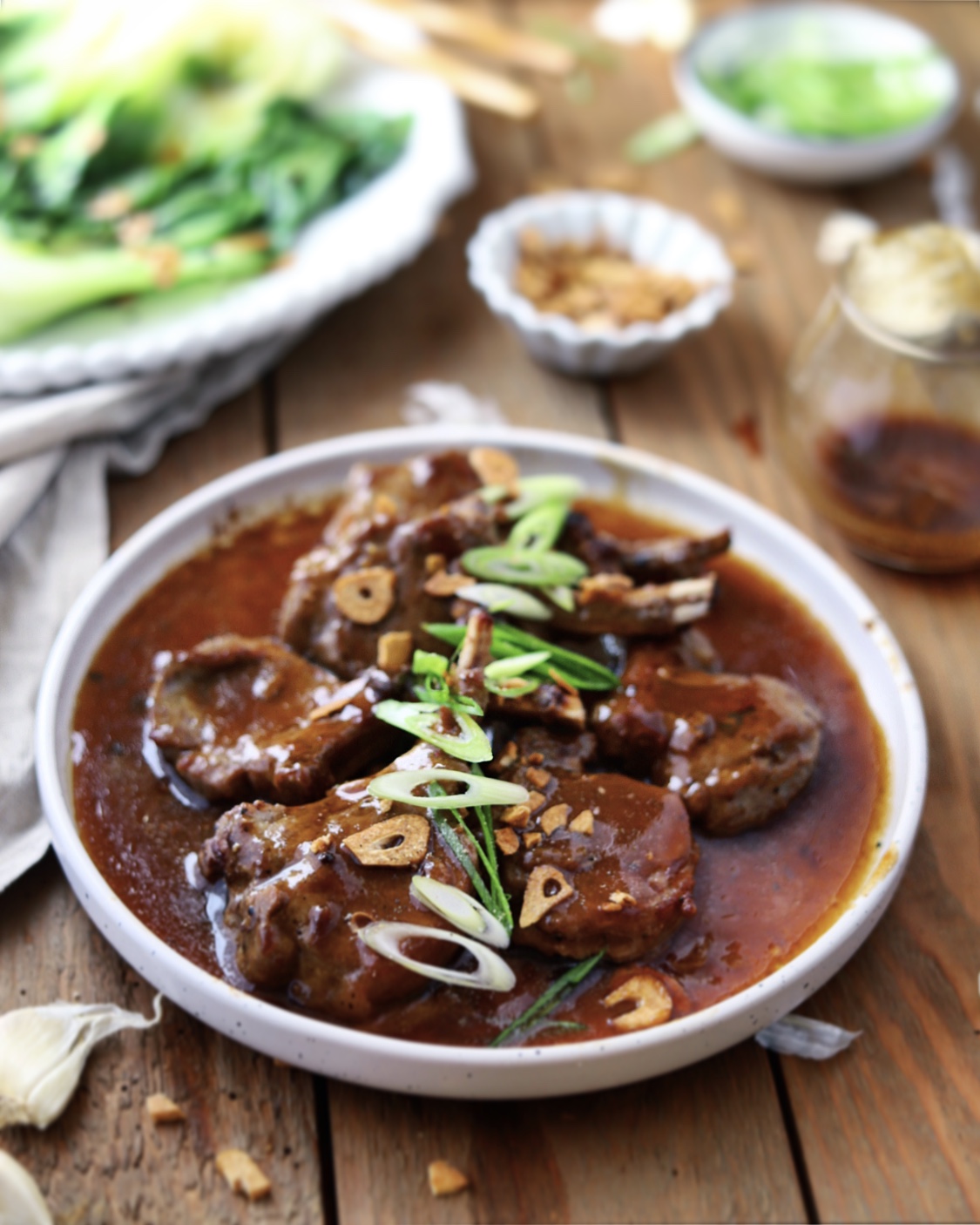 Serve the Steamed Pak Choi w/ Asian Spices with red meat, chicken, rice or noodles.