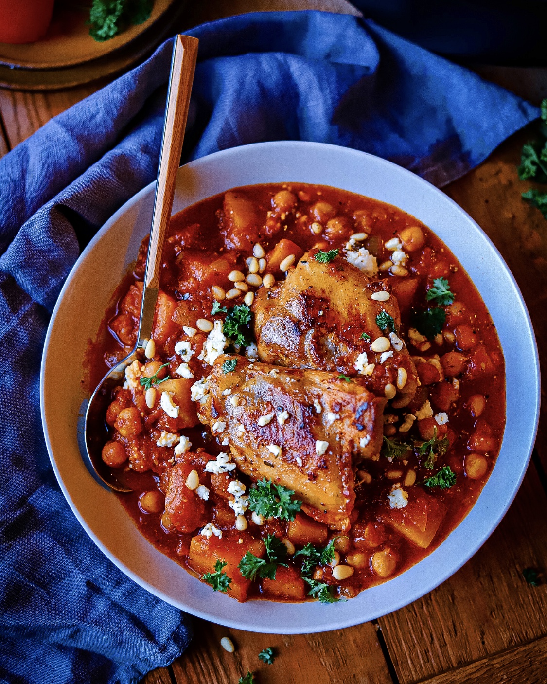 This Pumpkin stew with chicken cutlets is hearty and perfect for those cold days.