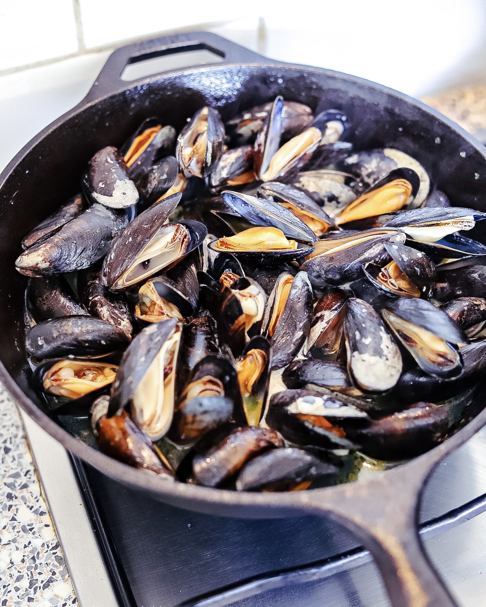 Pre-boil your mussels.
