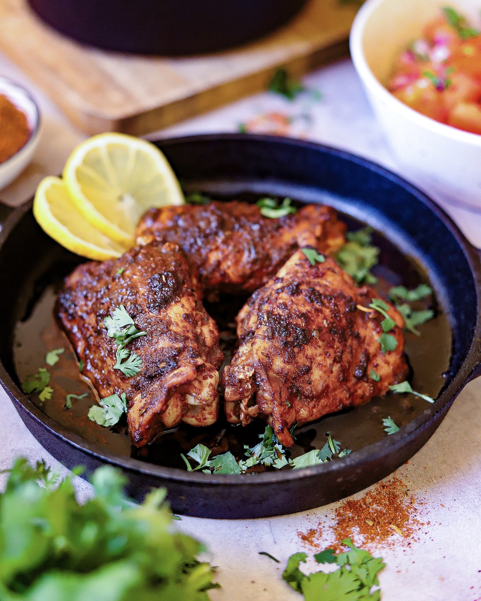 The Turkish spiced chicken.